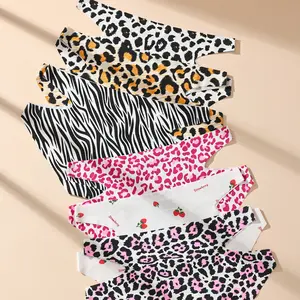 6pcs-2026 New Women Invisible Ice Silk Panties, Low Rise Breathable One-Piece Bikini Briefs
