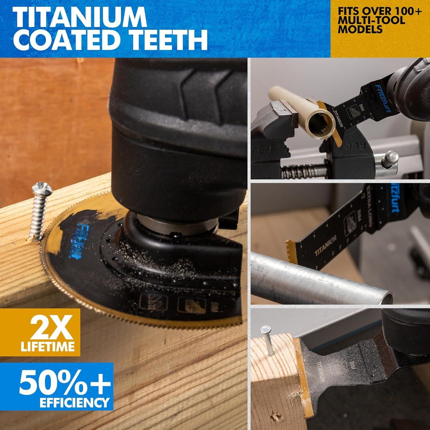 3 count Oscillating  , Professional Universal Titanium Multitool  for  Plastics Metal, Quick Release Multi Tool Kits