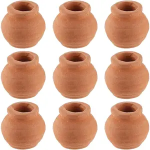 1 Box 10Pcs Miniature Tiny Clay Pots Pottery Planter Mini Flower Terra Cotta Succulent Pots for Fairy Garden DIY Plants Office Desktop Windowsill Decoration Nursery Wedding Favors