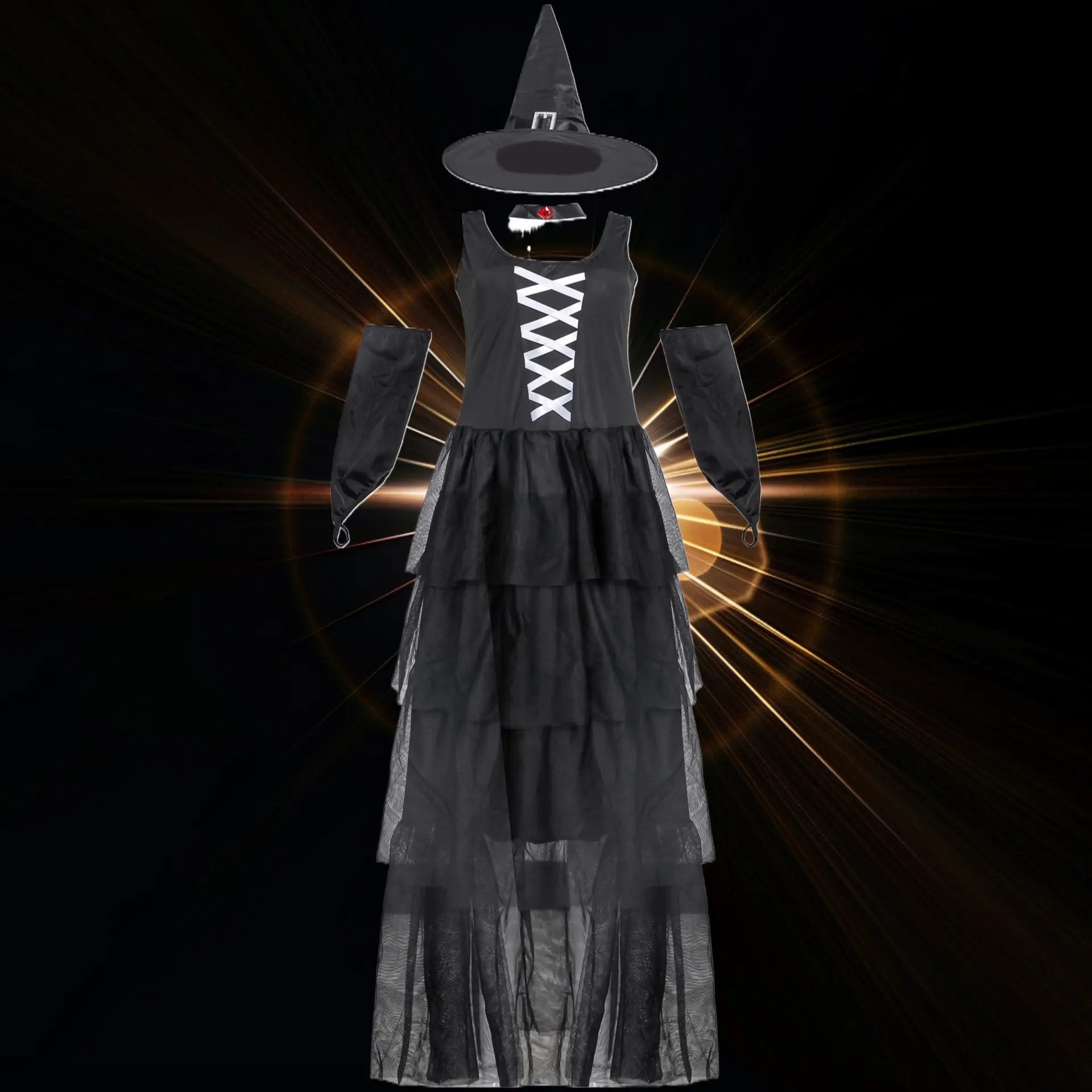 M-XL Sizes Women Witch Cloak Costume European Style Adult Cosplay Outfit For Halloween Role Play