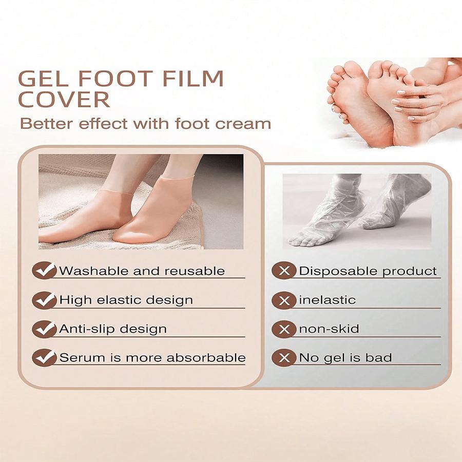 Silicone Socks for Dry Cracked Feet, Women's Moisturizing Socks, Gel Design for Heels and Toes, Daily Use and Healing Support, Hydrating, Moisturizer, Hydrate, Moisture