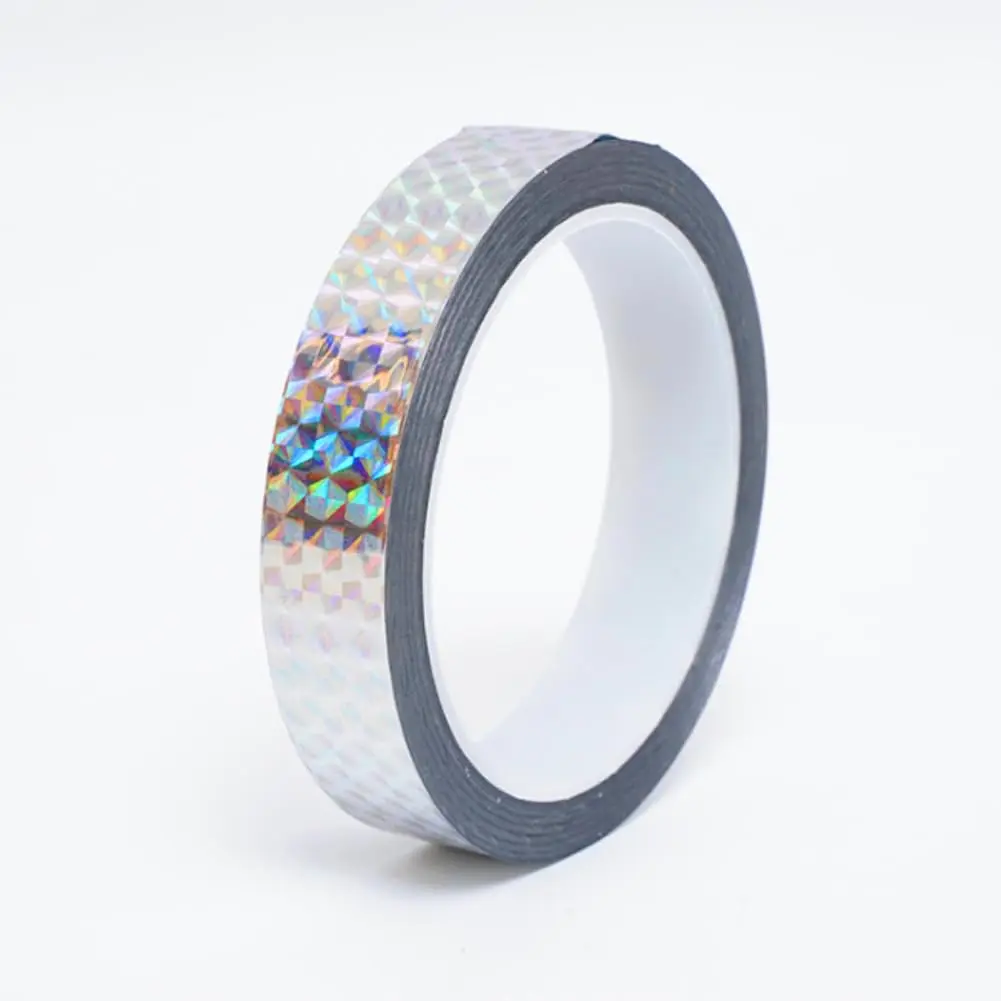 Self-Adhesive Holographic Reflective Tape Prism Tape Holographic Reflective Tape for Keep Birds , Craft Projects, DIY Art, , Daily Use (, 1 Inch x 55 Yard)