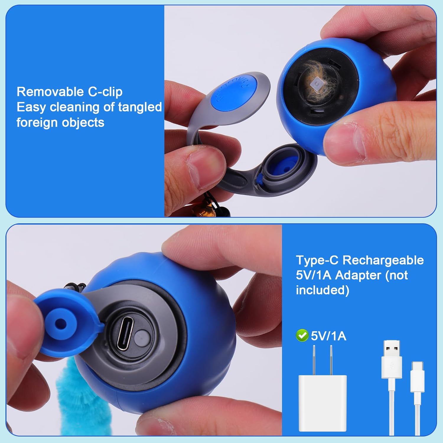 Interactive Cat Toy Ball, Automatic Interactive Pet Toy with Tail, Rechargeable Dual Speed Design for Indoor Cats, Small/medium/large Sizes，Activated with Bird Sound, Tail, Obstacle Avoidance, and Puzzle Features for Indoor Cats | Stimulates Hunting Insti