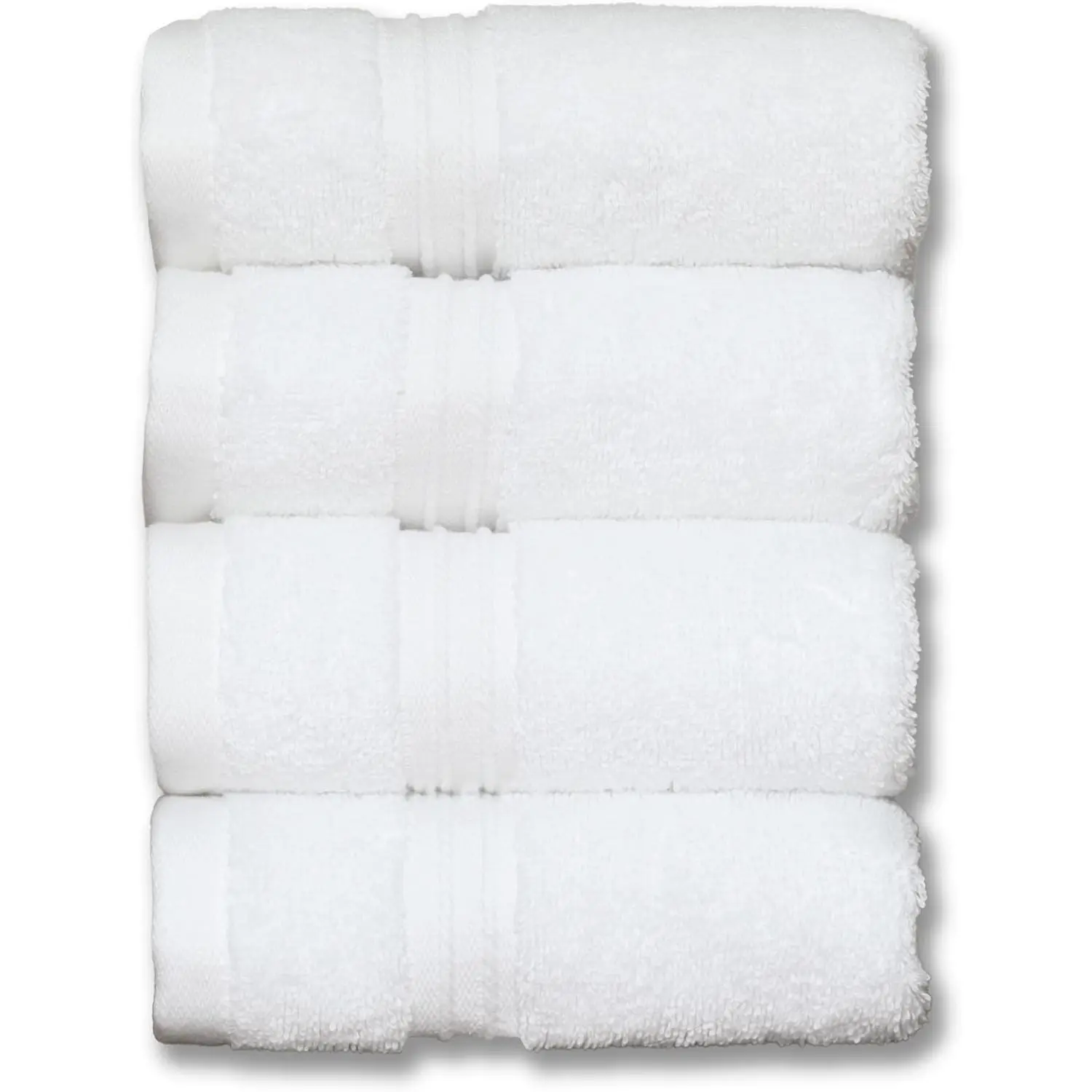 Turkish Cotton Washcloths 4-Pack, Luxury White, 13x13 in - Soft, Absorbent Turkish Combed Cotton, Low Lint, Double-Stitched, Hanging Loop, OEKO-TEX Standard 100 CertifiedGift