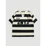 Unisex Knitwear Letter Striped Jacquard Knit Short Sleeve Polo Shirt