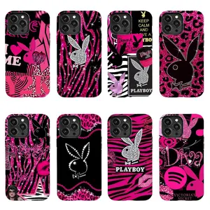 Playboy Phone Case - Y2K Aesthetic & Retro Street Style: Featuring the Classic Rabbit Head Logo. A Cute, Trendy Bestseller. Compatible for iPhone17 ProMax /16/15/14/13/12/11 Plus for Samsung phones, suitable for both men and women,