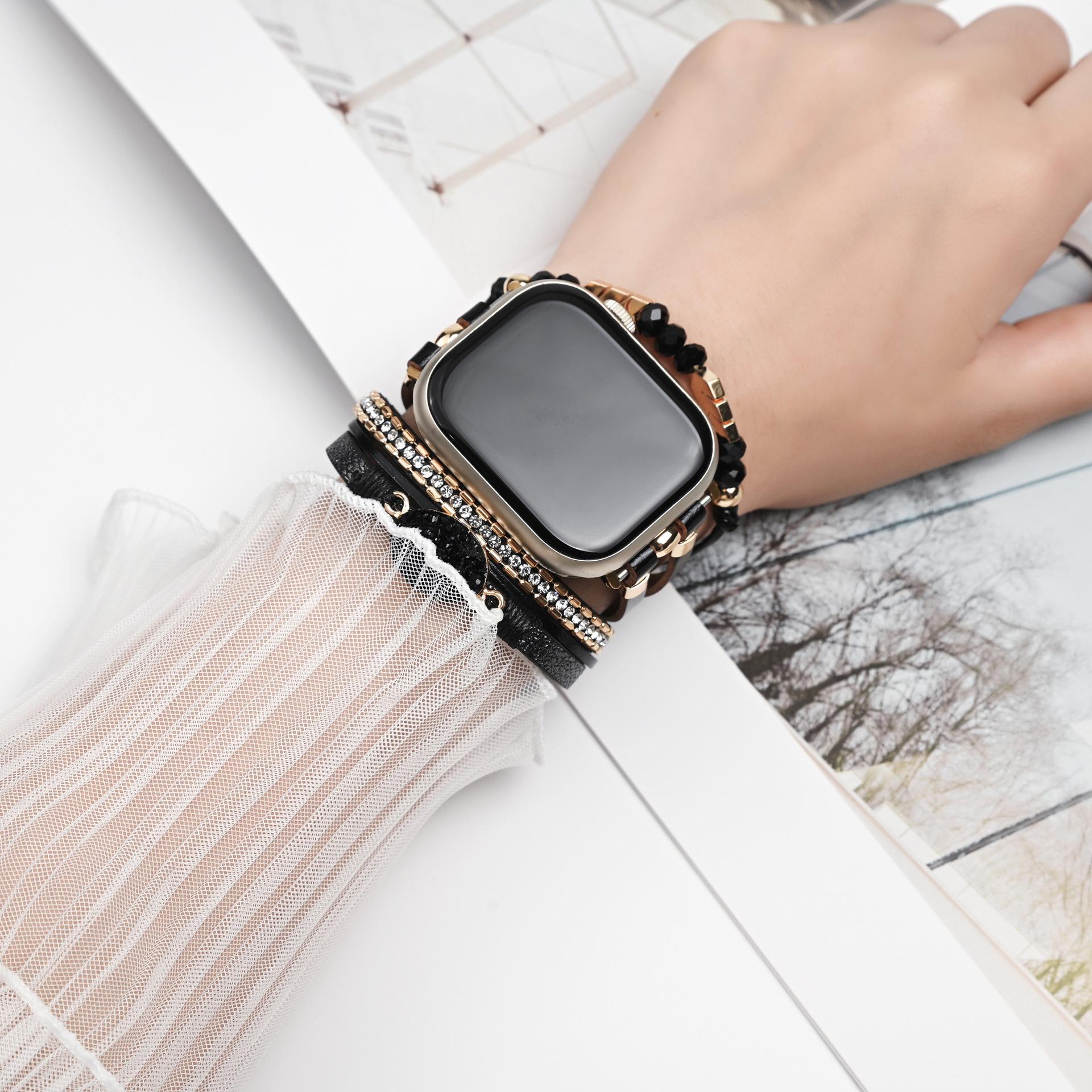 Boho Style Beaded Watch Band (Band Only), 1 Count Wearable Accessories for Women, Smart Watch Band Compatible with Apple Watch Series