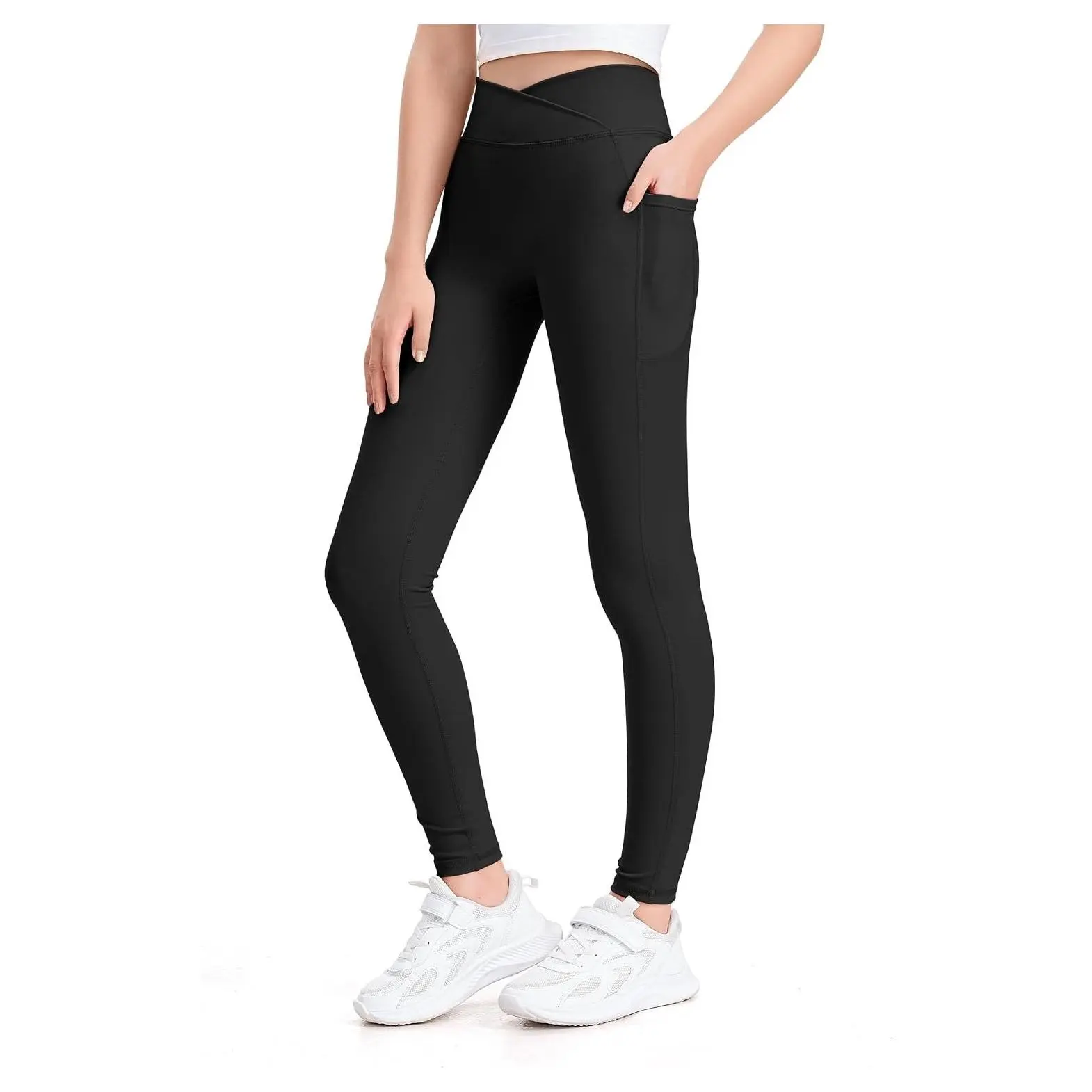 Girls High Waist Athletic Leggings Yoga Pants for Kids & TeensGift