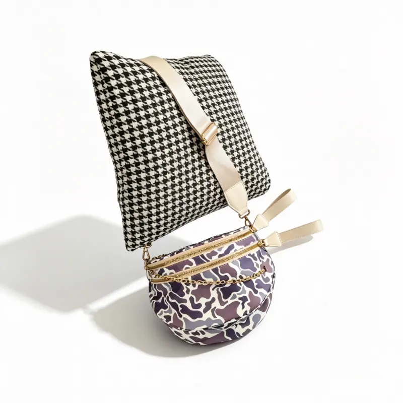 Plaid Oxford Shell Crossbody Bag Large Capacity Lightweight Versatile Shoulder Bag for Sports Daily Use