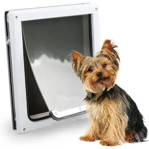 2 Ways Locking Medium Pet Flap Door with Transparent Flap for Dog Wall Entry
