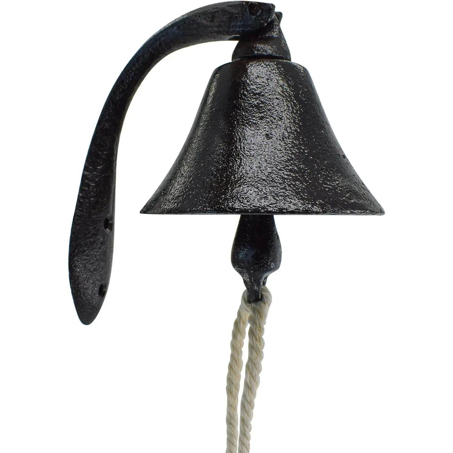 Cast Iron Dinner Bells with Rope, Decorative Hanging Bell for Church, Home, School, Indoor and Outdoor Decor