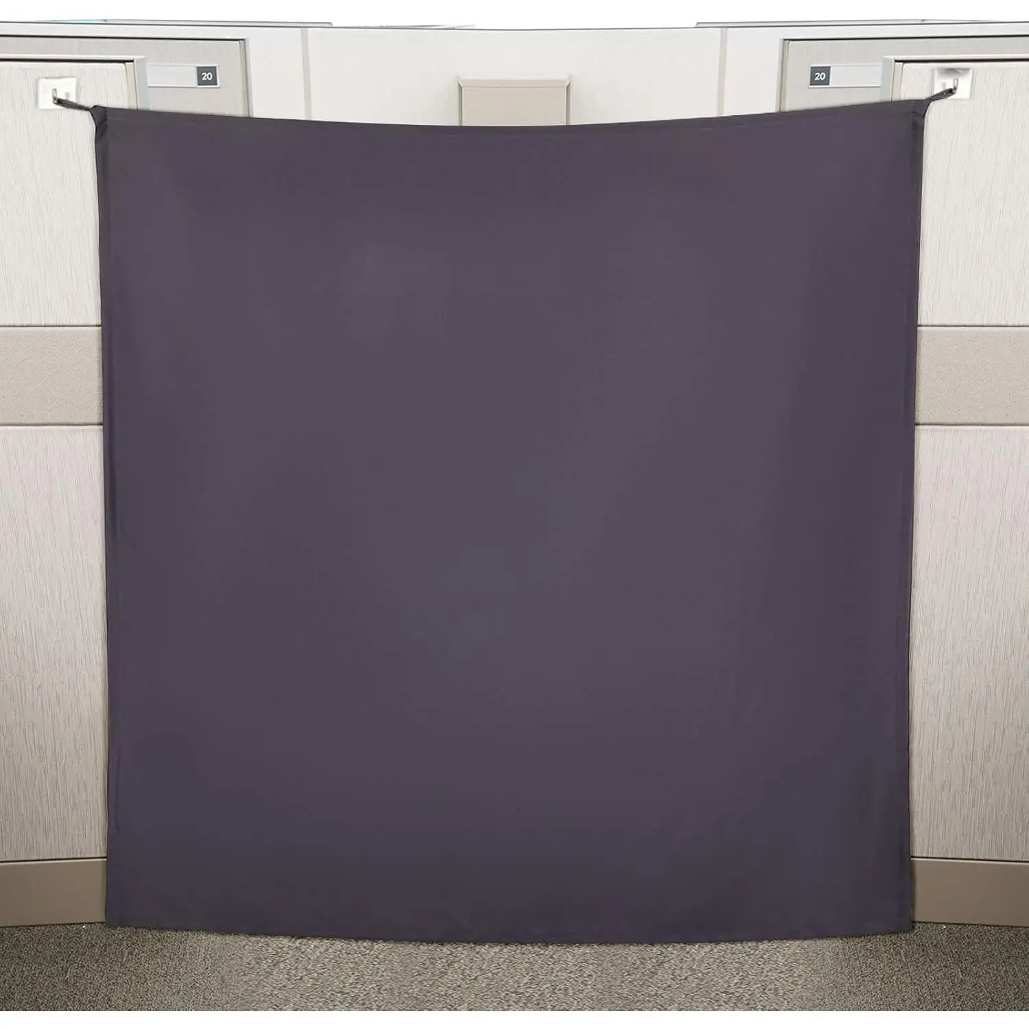 40 x 48 Inch Office Cubicle Curtain with Stainless Steel Self Adhesive Hook Portable Privacy Door Partition Room Office Divider Gray Brown