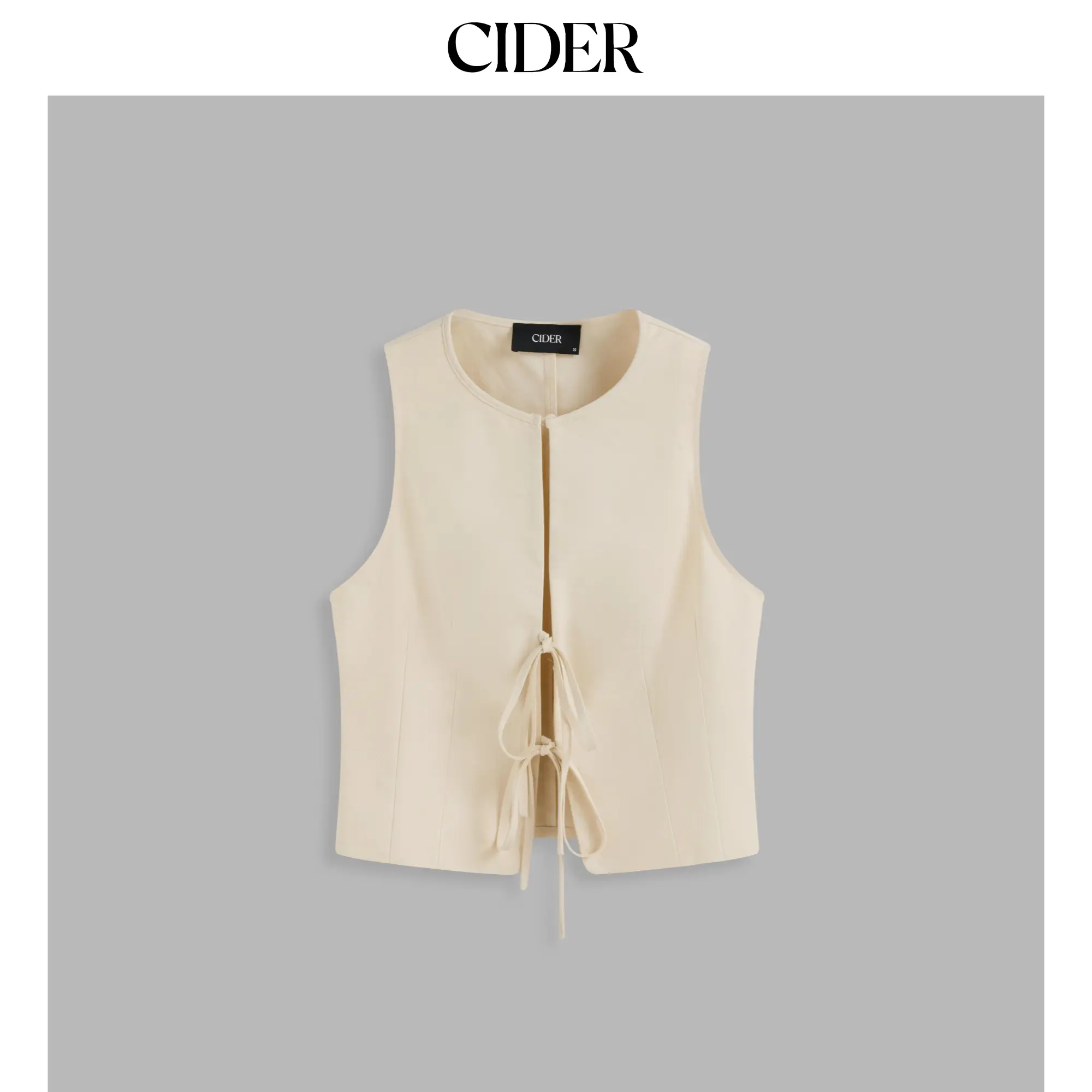Cider [size 2-10] Linen-blend Round Neckline Solid Knotted Cut Out Top SummerFinds