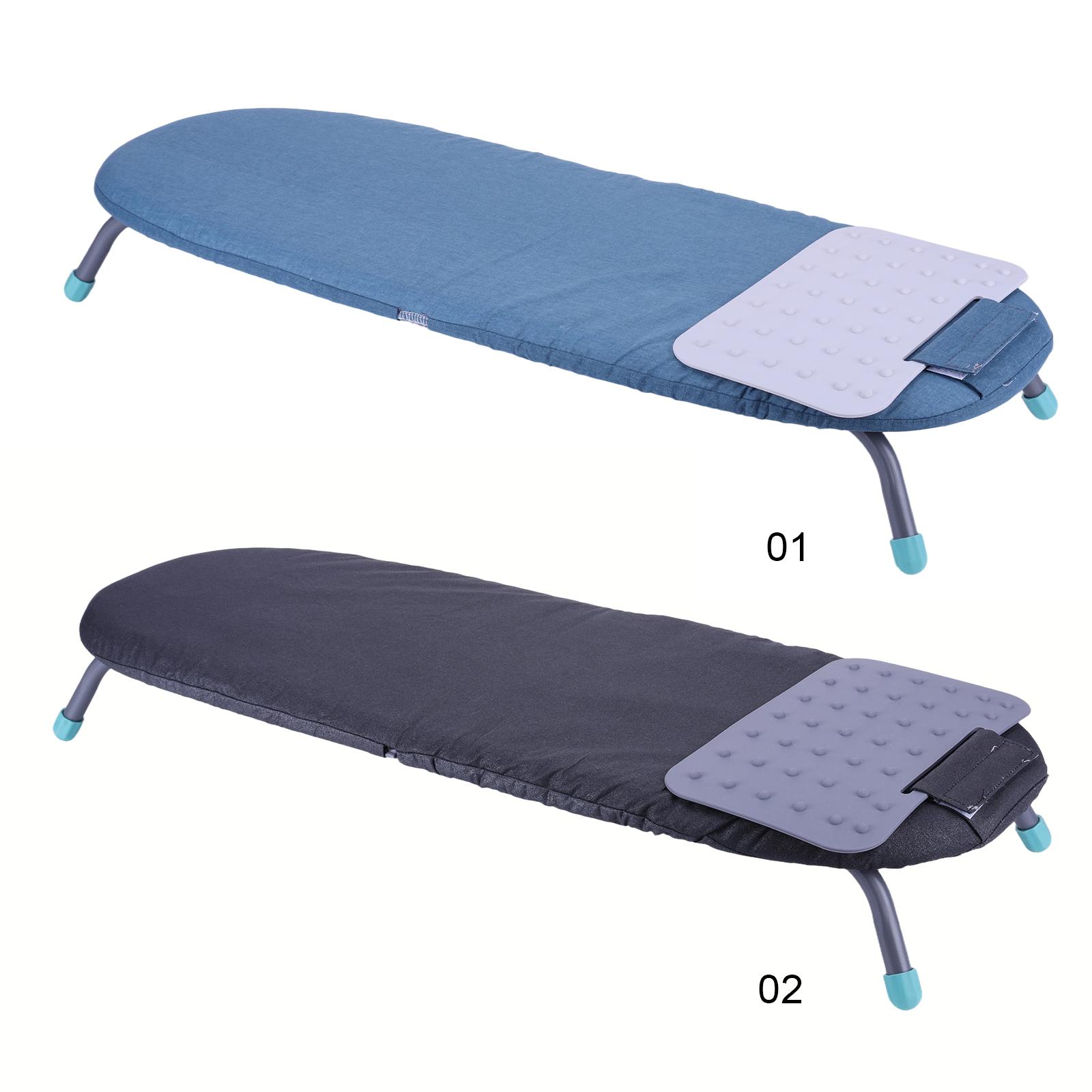 Travel Compact Ironing Table Metal Mesh Panel Space-Saving Ironing Board with Iron Mat with Non-Slip Feet Set for Dorm Rooms RVs Travel Apartments NEW