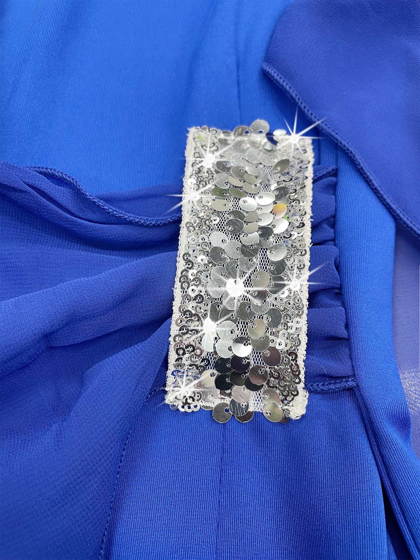 Women's Elegant Bodycon Short Dress, Chiffon Sleeves, Lace Sequins Shoulder Straps, Perfect for Special Occasions