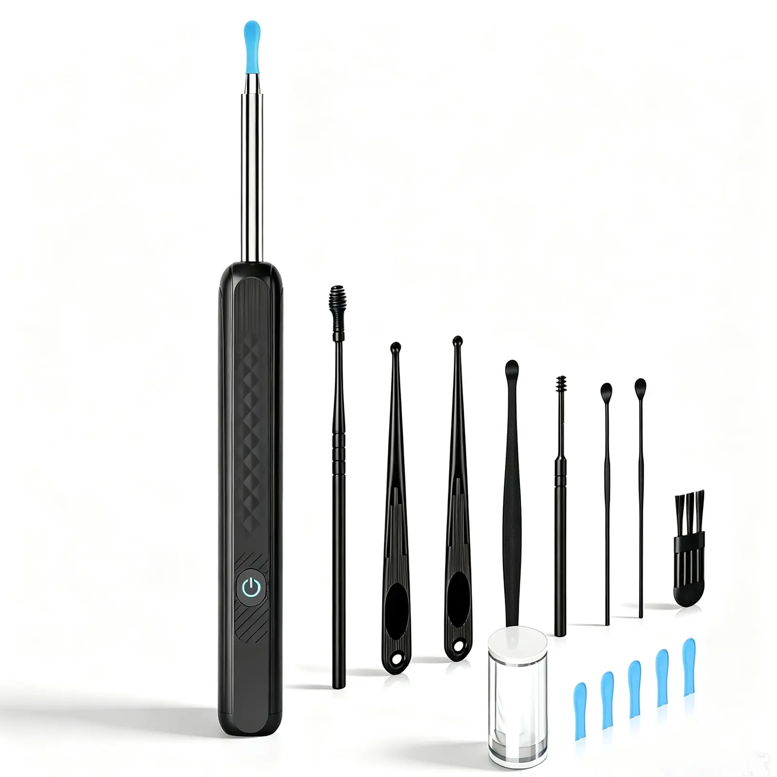1080P HD Ear Wax Removal Tool with 6 LED Lights Earpick Flashlight Visual Ear Camera Scope with 7 Ear Spoons and 5 Replacement Heads Earwax Cleaner Set Compatible with iOS Android Wireless Home Ear Care Kit Gift