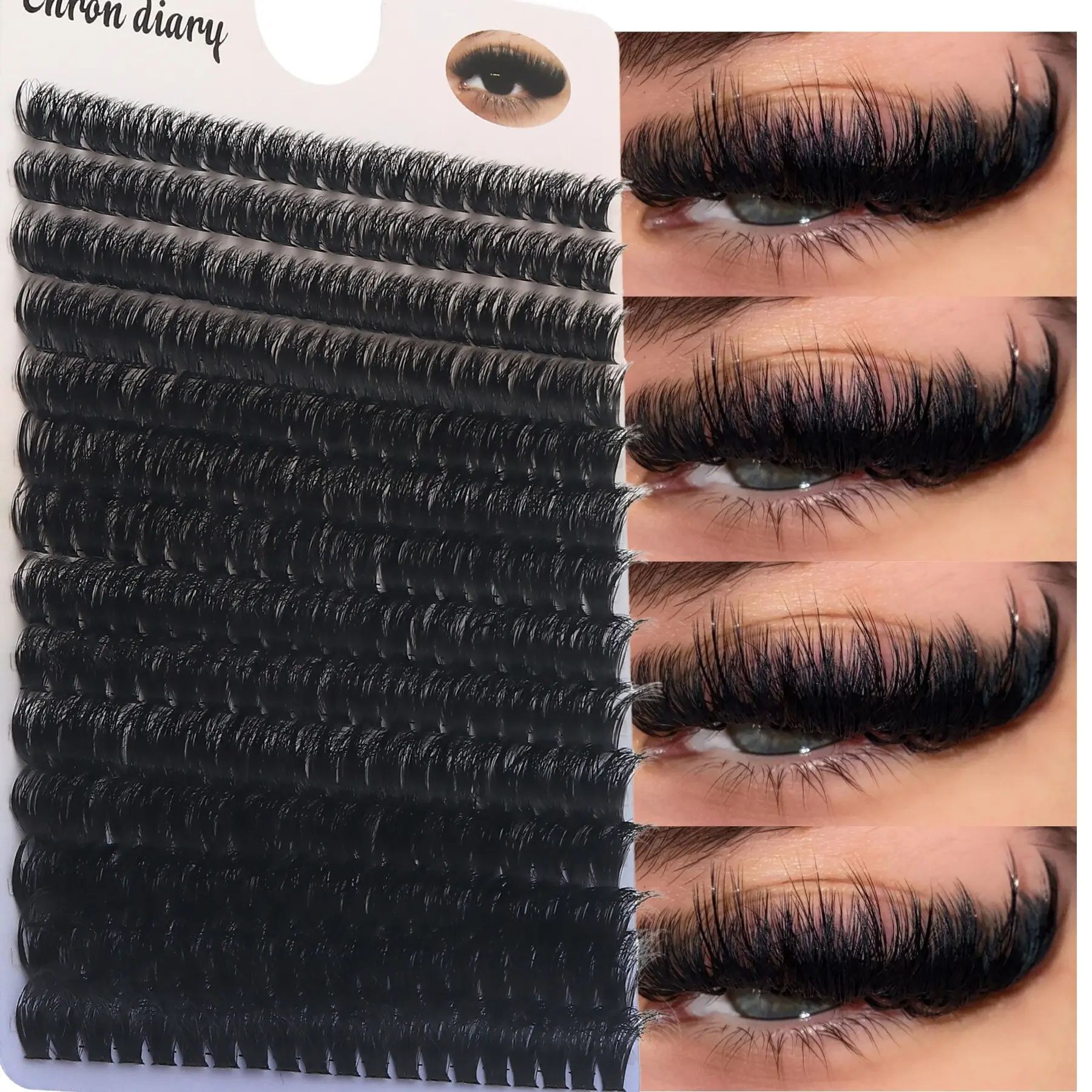 280Pcs 80D Russian Cluster Lash Extensions, 0.07mm Thin Band 3D Curly Fluffy Individual Lashes 8-16mm Mixed Length Natural Dense Mink Segmented Eyelashes, Reusable DIY Lash Clusters for Beginners, Christmas Party Festival Eye Makeup All Eye Shapes