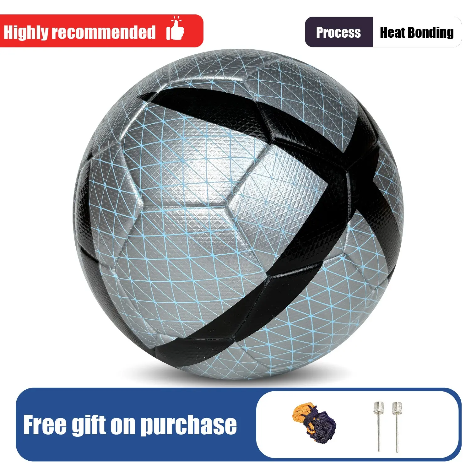 Seamless Heat Bonded Ball, Stable Flight Trajectory, Durable PU Material, Waterproof and Dustproof, Suitable for Various Surfaces, Soccer Trainer Ball