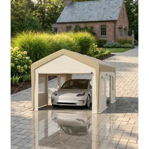 Heavy Duty Replacement Carport Canopy Top Cover, Made of 220g Thick PE Fabric with Waterproof, UV Resistant & Windproof Performance, Universal Shelter Roof Cover Only (Metal Frame Not Included) for Outdoor Carport, RV and Vehicle Protection