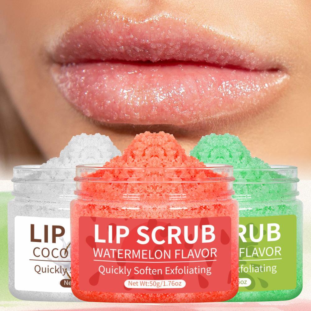 Lip Scrub, 1 Box of Exfoliating Lip Scrub, Moisturizing Lip Exfoliator & Hydrating Lip Balm, Lip Care Gift for Women & Girls, Christmas Skincare Gift