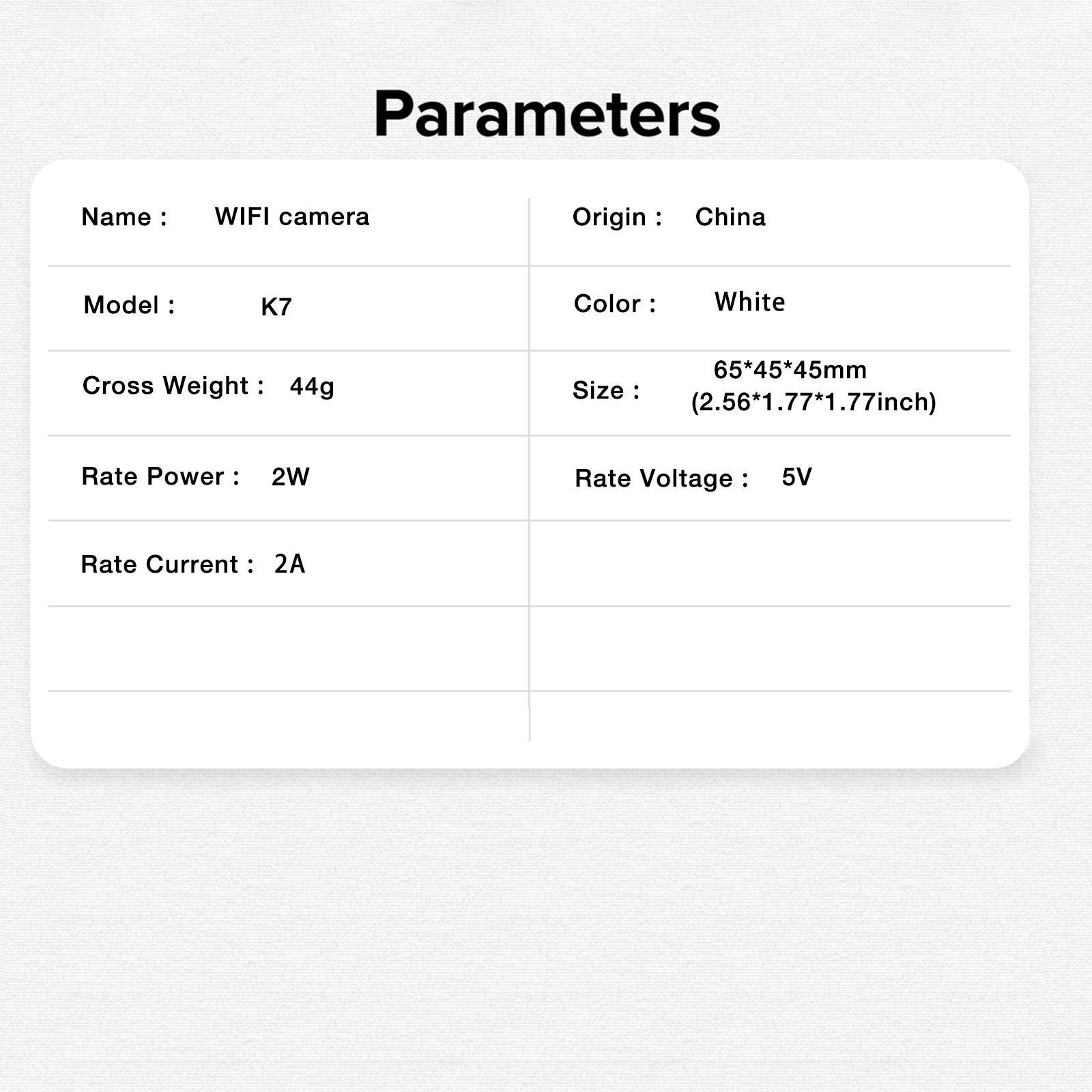 Wireless WiFi Camera, USB Wall Mount Security Monitor with Night Vision, Motion Tracking, 2-Way Talk, APP Live View, Security Camera for Indoor Use, Home Monitoring Camera