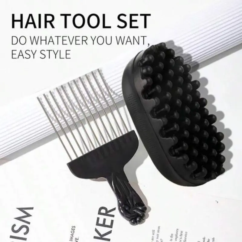 2-Pack Curling Sponge, Men's Hair Curling Sponge, Dual-Sided Large Hole Sponge Brush, High-End Hair Sponge, Advanced Rotating Tool, Hair Styling Tools