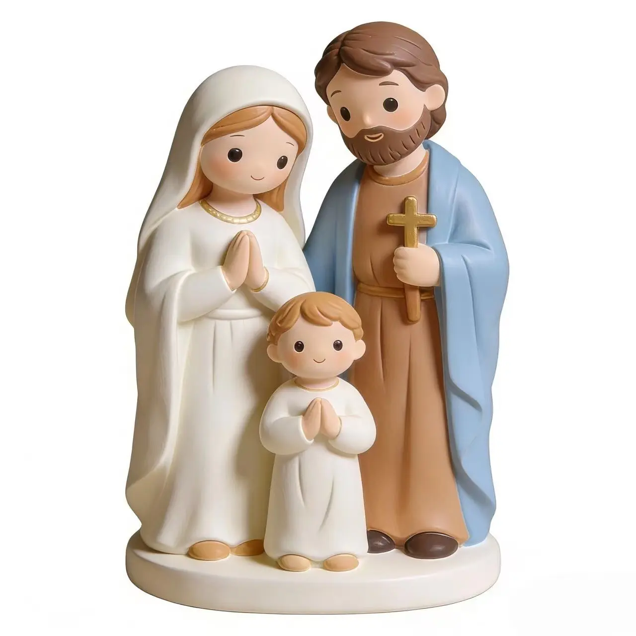 9cm Christmas Easter Decorative Statue, Jesus Holy Family Resin Sculpture, Catholic Religious Icon, Christian Baptism Home Office Ornament, Religious Decoration, Jesus Ornaments