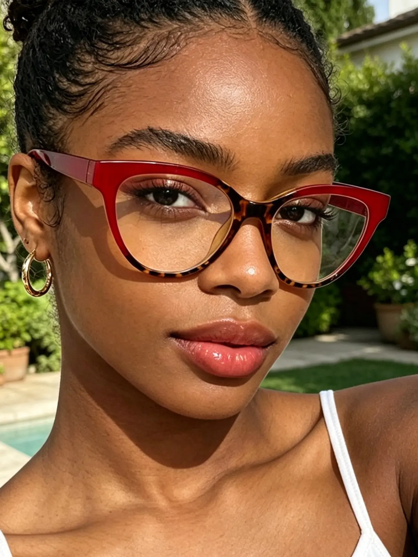 Women's Gradient Frame Cat Eye Glasses, Anti-Blue Light PC Lenses, Casual Leopard Pattern, All Seasons Fashion Accessory, Bluelight Fashion Glasses