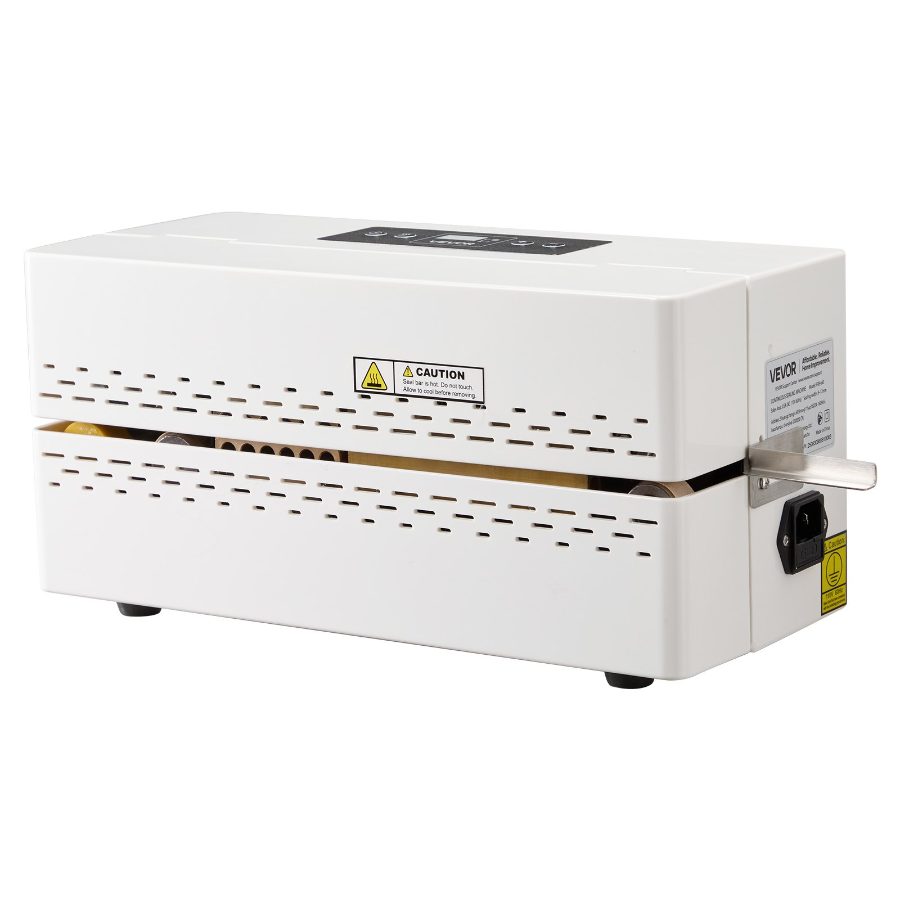 VEVOR Continuous Sealing Machine, 0.32-0.47 in Seal Width, Automatic Continuous Band Sealer with Digital Temperature Control, Automatic Shutdown, Heat Sealing Machine for 0.002-0.0. 008 in Plastic Bags