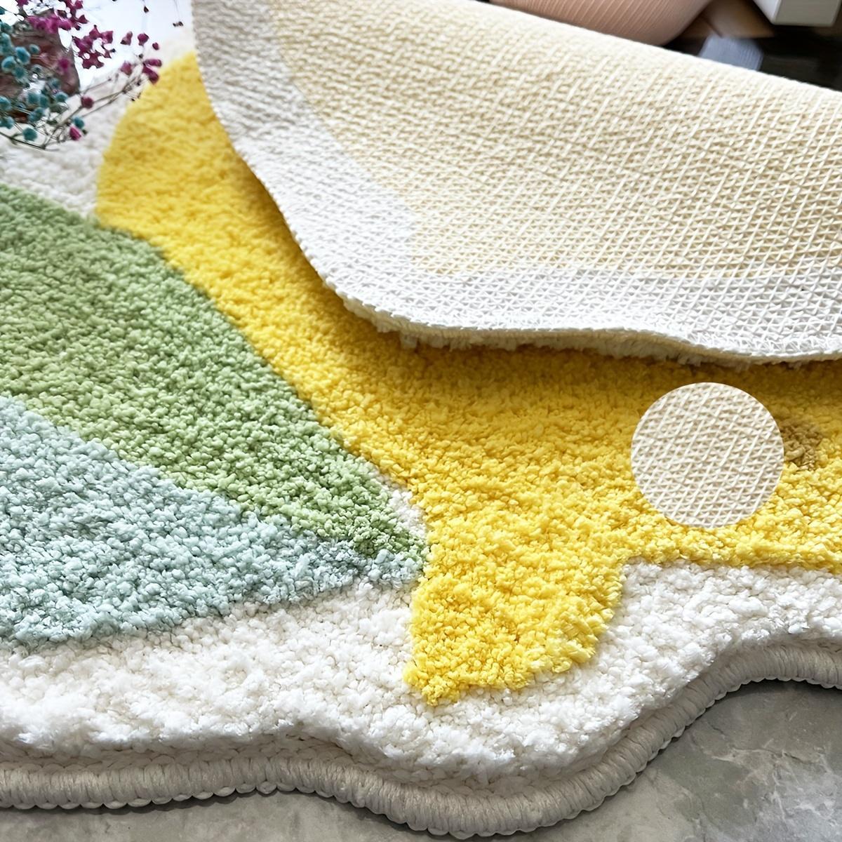 Lemon Fruit Plush - Soft Thick Cushioned with Lemon Slice, Machine Washable Non-Slip Absorbent Carpet Suitable for Bathroom, Bedroom, Kitchen, Entryway - Thick Plush Texture (19.7x24.4 Inch)