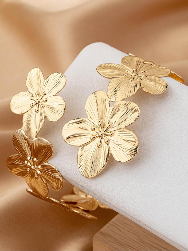 Fashion Flower Design Arm Chain, Fashionable Body Jewelry for Women & Girls, Trendy All-match & Exquisite Jewelry for Birthday Gift, Vintage Body Jewelry
