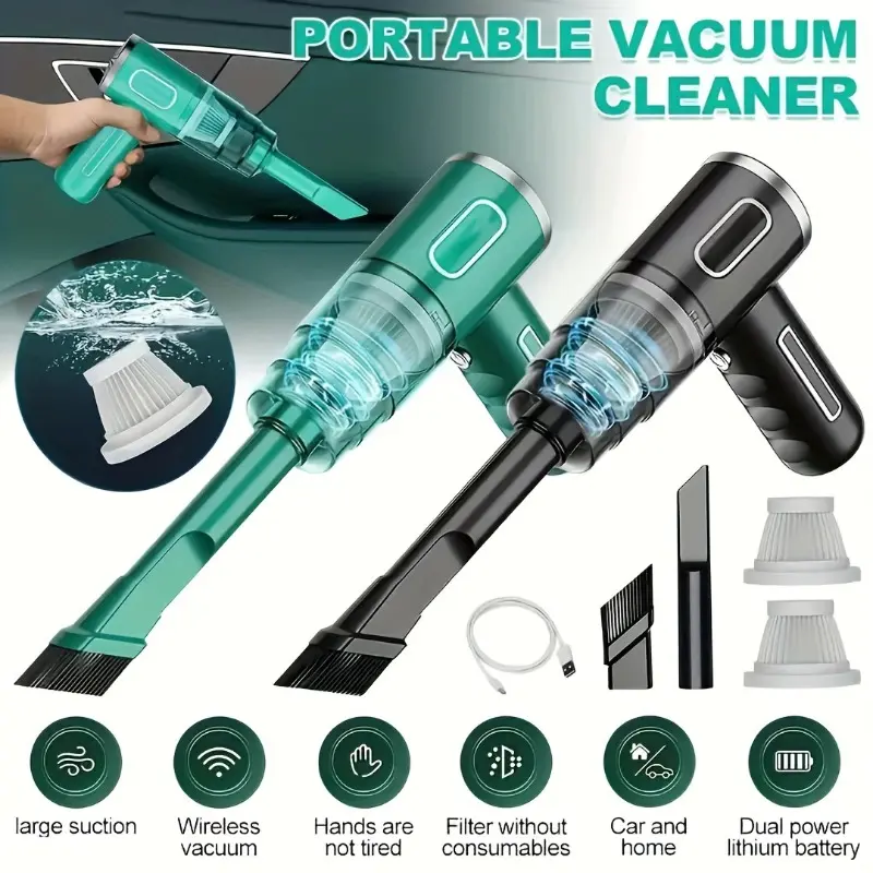 6000Pa Cordless Portable Handheld Vacuum Cleaner - Cleaning Tool, Multi-Surface Cleaning, Bedroom & Car Use, Long Tube Nozzle, Air Purifier Function, Pet Hair & Sofa Mess Removal