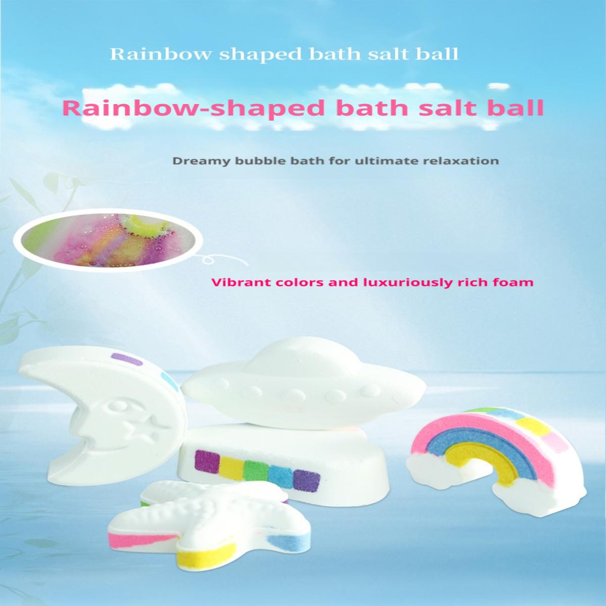 Children's rainbow bath bombs, rainbow bath bombs in various shapes, suitable as Easter basket filler toys for children and girls, for bubble baths