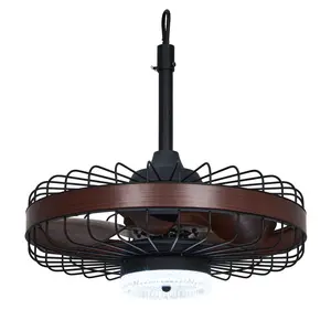 20" Ceiling Fan with LED Lights, Plug-in, Waterproof Caged Ceiling Fan with Remote Control Smart App, Timer, Gazebo Fans with 6 Speed Reversible, 3CCT for Outdoor Patio Porch, Brown