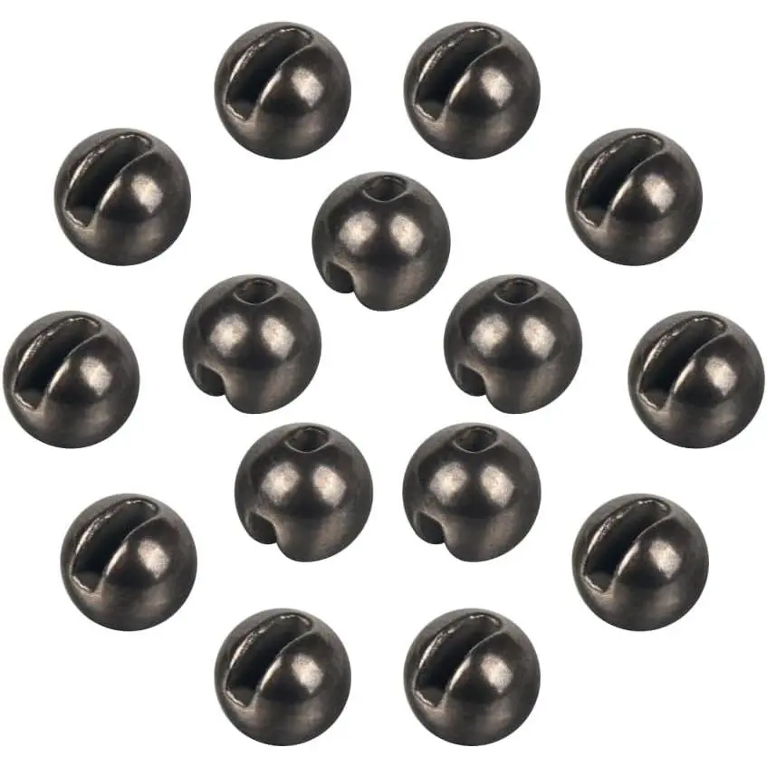 50pcs Tungsten Slotted Beads for Fly Tying, Sink Deeper and Faster 12 Colors/13 Sizes Slotted Tungsten Beads Fly Tying Beads Head Fly Tying Materials