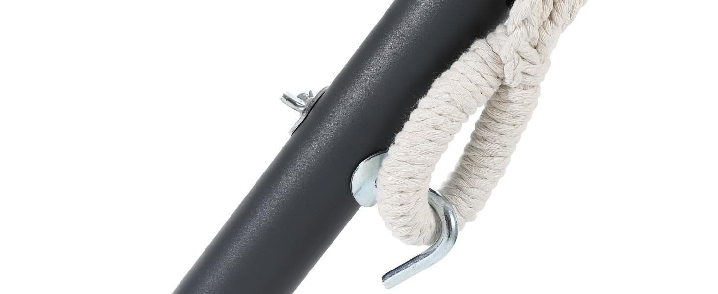 Double Hammock with Stand  Combo Heavy Duty 450lbs Capacity, Portable Cotton Hammock for Two Adults, Indoor & Outdoor Use with Travel Bag, Blue&White Stripe Pattern