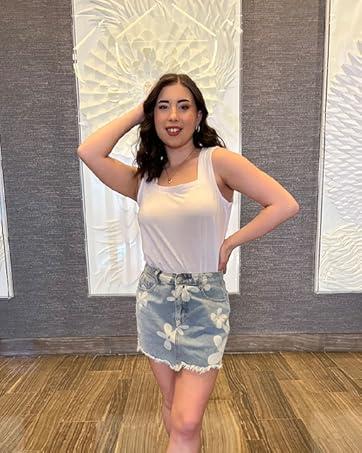 WIHOLL Summer Tank Tops for Women Square Neck Loose Fit Casual Fashion Flowy Sleeveless