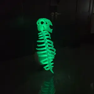 Night Glow Dinosaur Skeleton Headwear, Soft Plush Toy, Fluorescent, Perfect for Halloween, Christmas, Birthday Gifts, Family Fun