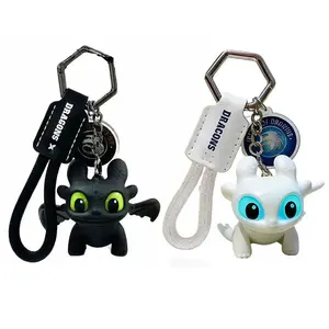 How to Train Your Dragon Night Fury Glow-in-Dark Mini Dragon Cute Keychain - Men's Accessories with Moving Wings, Whimsical Bag Charm, Car Ornament Pendant, Boyfriend Birthday Gift, Gifts for Boyfriend
