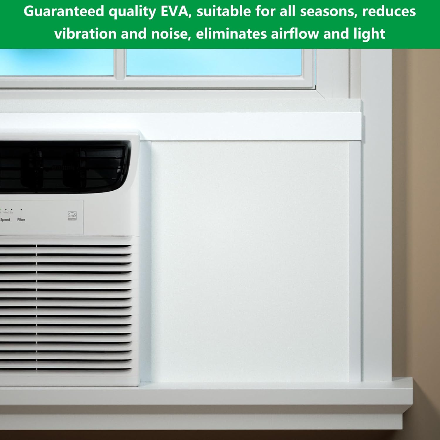 Window Air Conditioner Side Insulated Panel, WinterSummer Winter Heat and Draft Insulating,Insulation  Material,Equipped with 4 edge banding strips EVA2P (WHITE)
