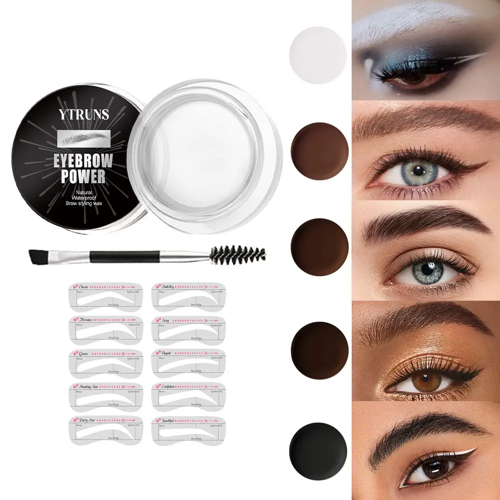 6 Colors Eyebrow Styling Gel Set with Brush, Tinted Brow Mascara, Waterproof Sweatproof Eyebrow Tint Cream, Brow Enhancer for Fuller Natural Brows, Precisely Sculpted Brows, Smudge Proof Eyebrow Dye Kit for Daily, Party, Professional Use