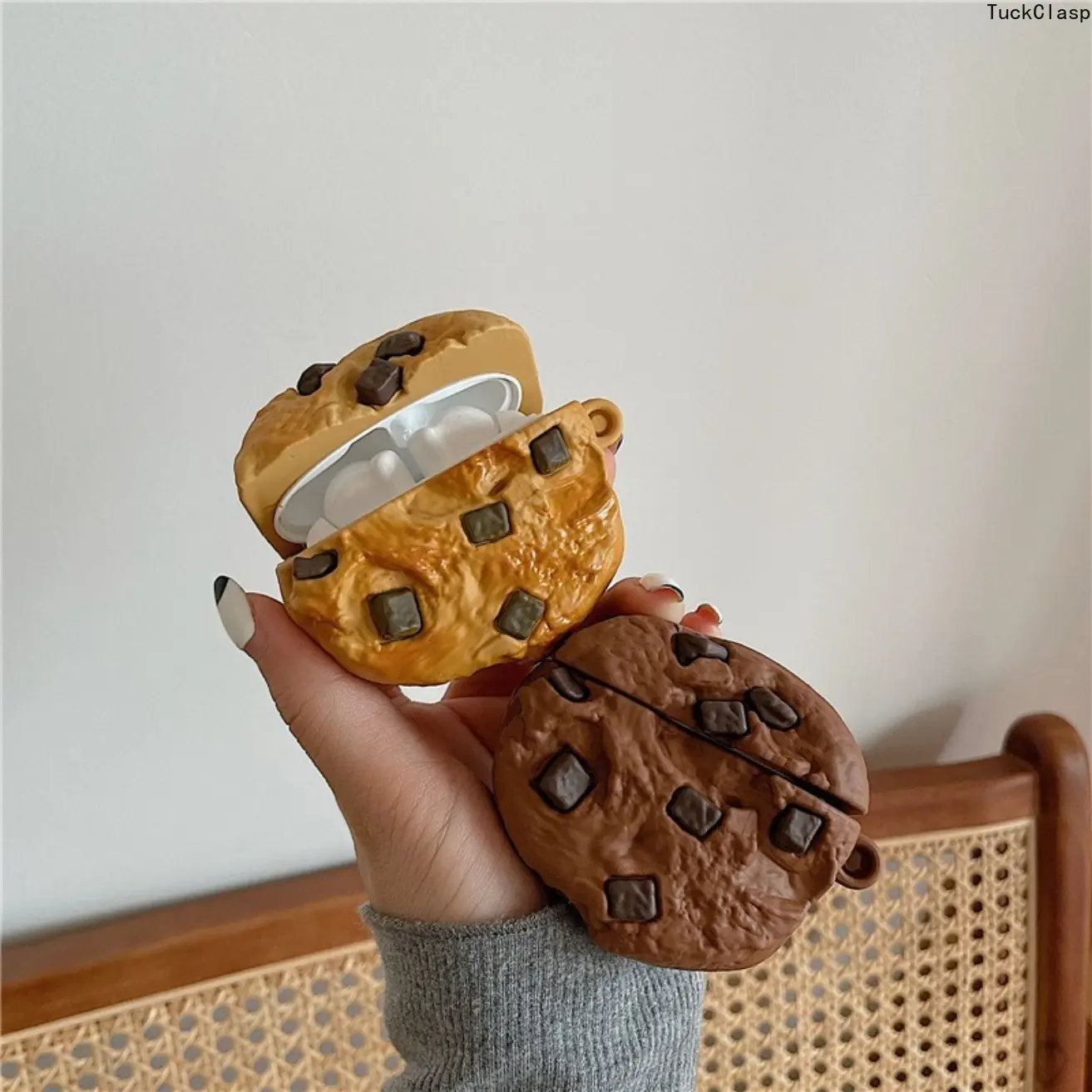 2026 New 3D Chocolate Cookie Shaped Earphone Case, Suitable for Airpods Pro3/Pro2/Pro And for Airpods 4/3/2/1, Fashionable, Personalized, Easy, Artistic Style Earphone Case