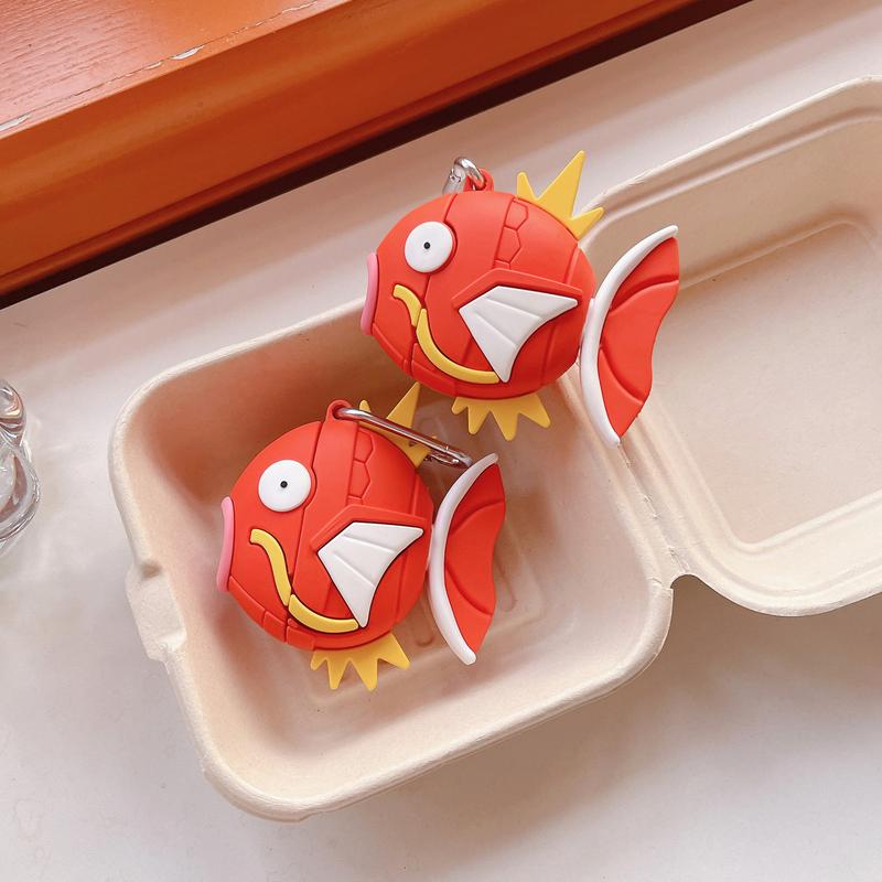 Magikarp Headphone Case with Detachable Tail, Cute Wireless Bluetooth Earphone Protective Case, Drop-Resistant, Durable and Stylish, Compatible with AirPods Pro 3/1/2/3/4/Pro/Pro 2