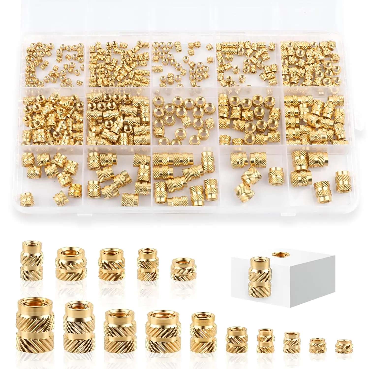 420 count Brass Threaded Inserts for  Printing, M2 M2.5 M3 M4 M5 M6 | Heat Set Inserts for Plastic, Metric Knurled Nuts Insert  Kit