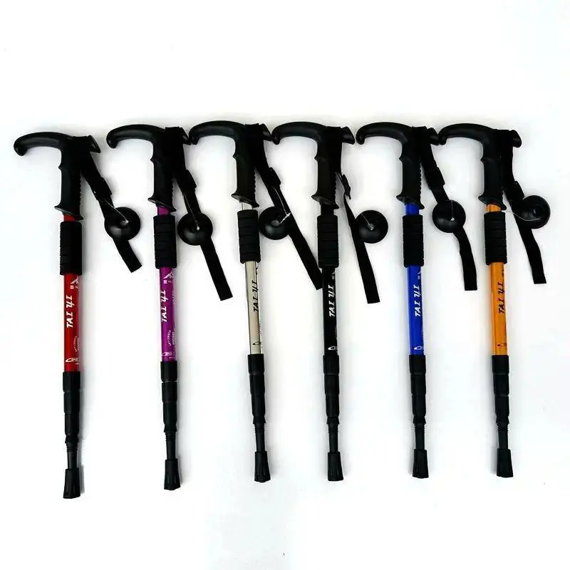 Retractable Variable Aluminum Alloy Hiking Poles - Adjustable, Lightweight, 52-110cm, Straight/T Handle Options for Outdoor Mountain Climbing, Travel