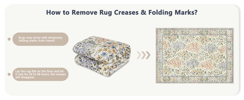 8x10 Area Rugs, Machine Washable Low Pile Floral Faux Cashmere Rugs for Living Room, Bedroom, Large Boho Area Faux Cashmere Rug with Non-Slip Backing for Dining Room(Beige Floral)