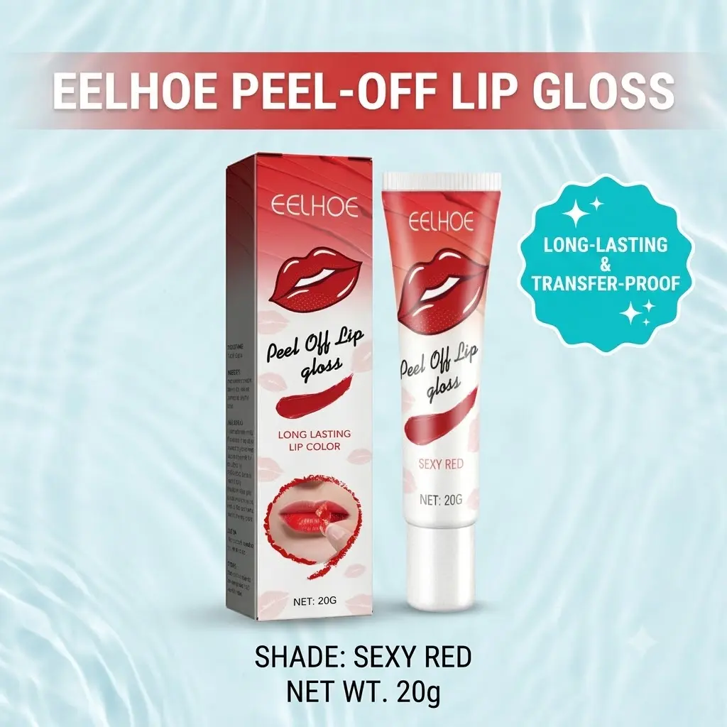 EELHOE Peel Off Lip Gloss, Long Lasting Peel Off Lip Tint Stain, Transfer Proof Waterproof Matte Lip Gloss, Cute Lip Stain Makeup for Women, 20g