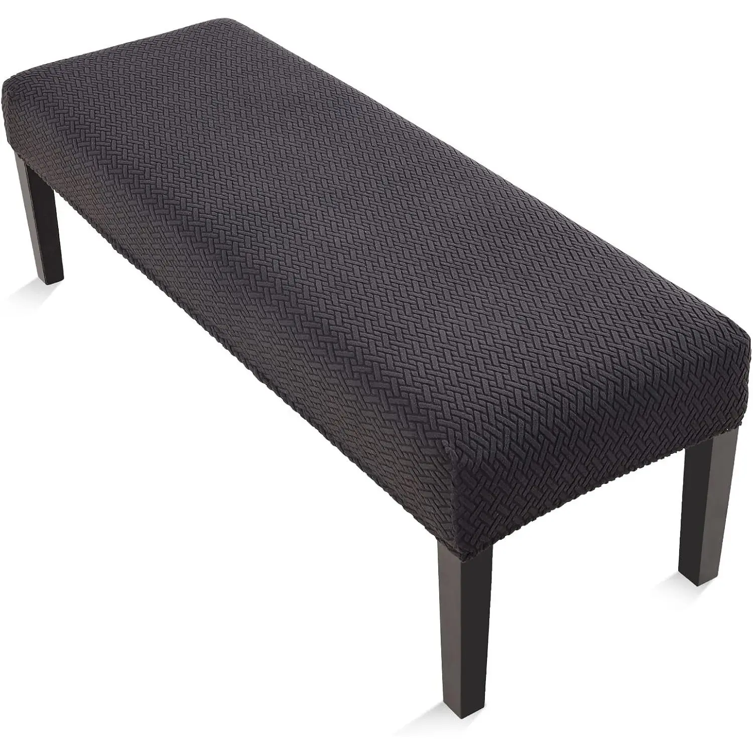 Dining Bench Covers, Stretch Washable Removable Bench Slipcover, Rectangle Bench Seat Protector Cover for Dining Rooms, Living Rooms, Bedrooms, Kitchens (T-Black)