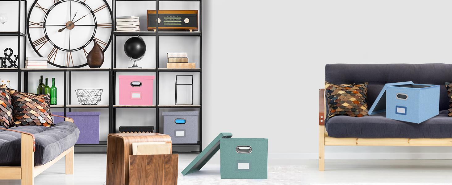 File Organizer, File Box, File Cabinet for Letter File Folder Storage, Hanging File Organizer for Office/Decor/Home, Document Organizer, 1 Pack, Gray