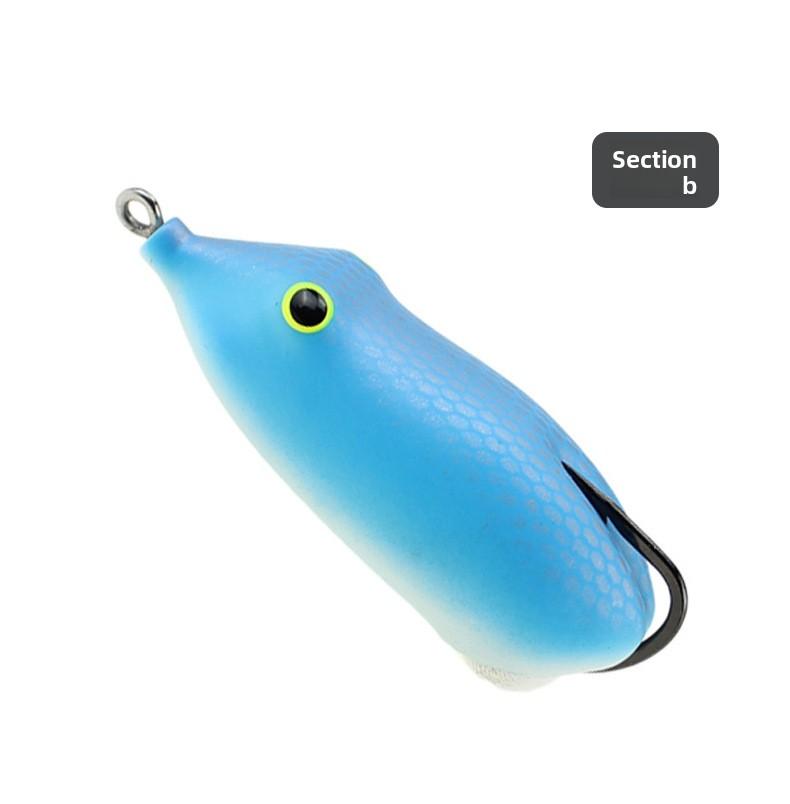 Topwater Frog Lure Single Hook Weedless Fishing Lure for Snakehead Bass Long Cast Floating Frog Lure Heavy Grass Freshwater Fishing Tackle